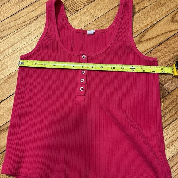 Anthropologie Daily Practice Henley Ribbed 2 Piece Lounge‎ Set Tank Joggers Pink - Picture 12 of 13